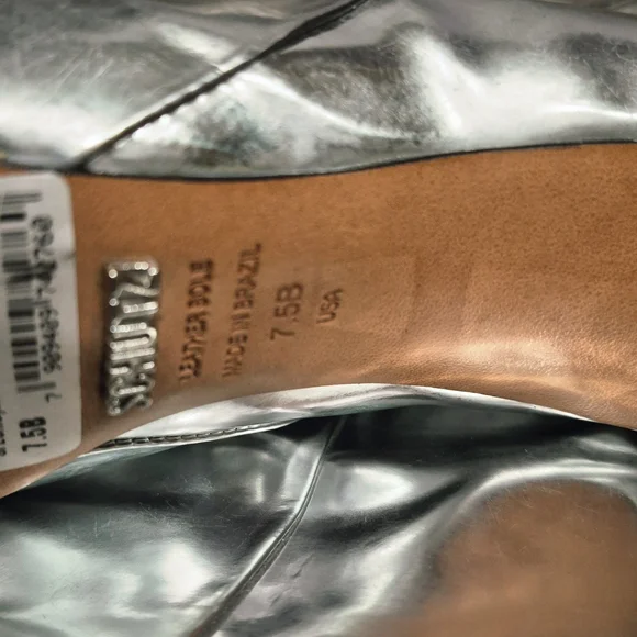 SCHUTZ Silver Metallic Pointed Ankle Booties - Picture 5 of 12